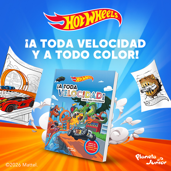 Banner Banner promocional del libro Hot wheels A toda velocidad de Mattel