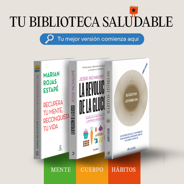 Banner Biblioteca saludable Libros para mente cuerpo habitos HOME