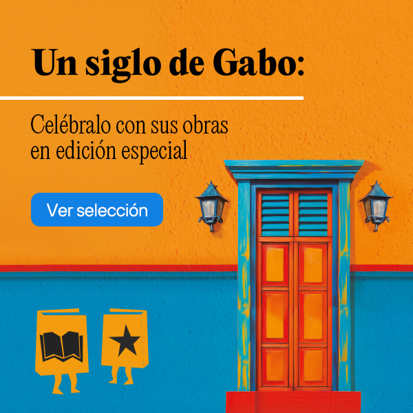 Banner Banner promocional con los libros de Gabriel García Márquez