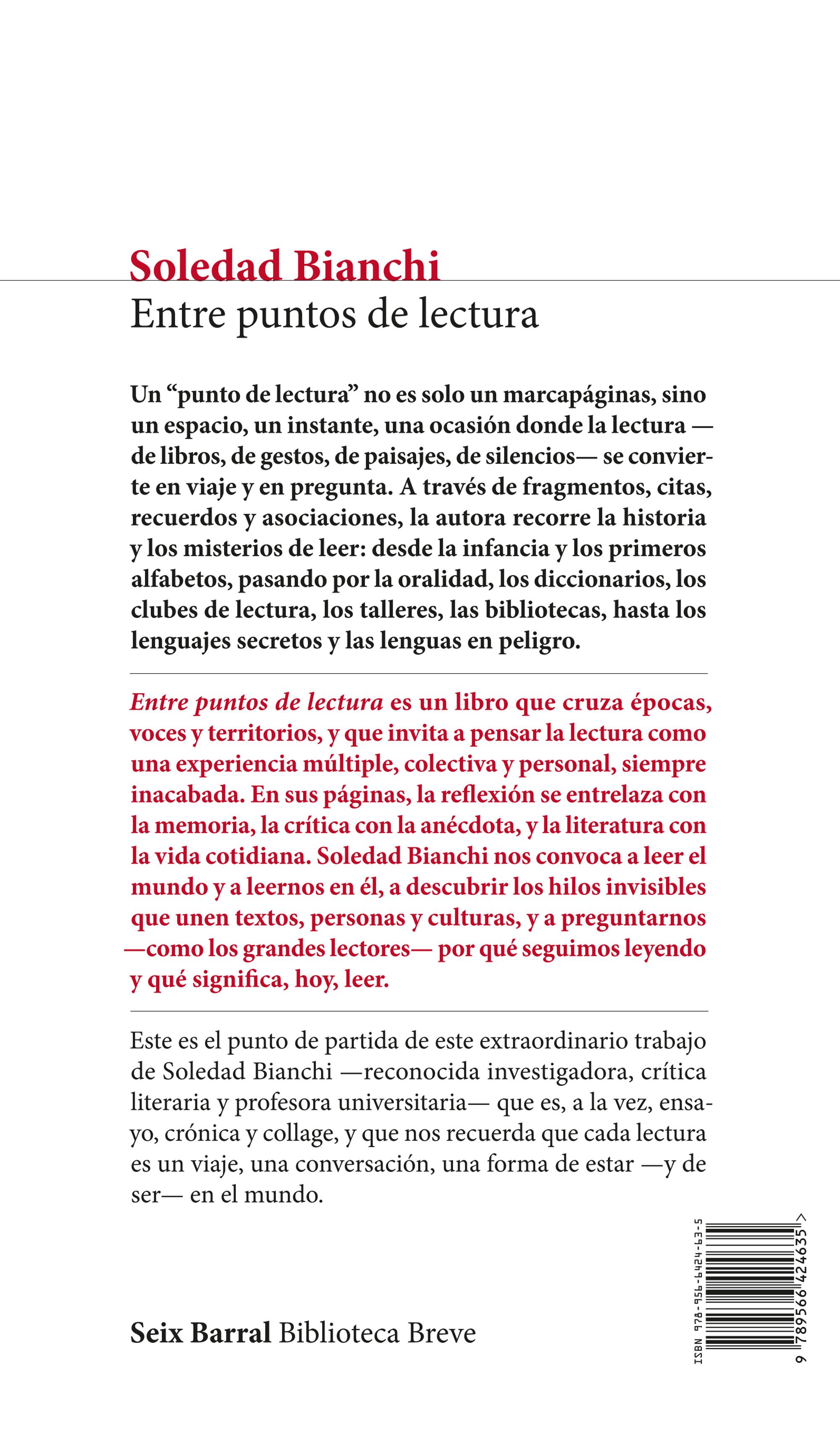 Miniatura contraportada Entre puntos de lectura