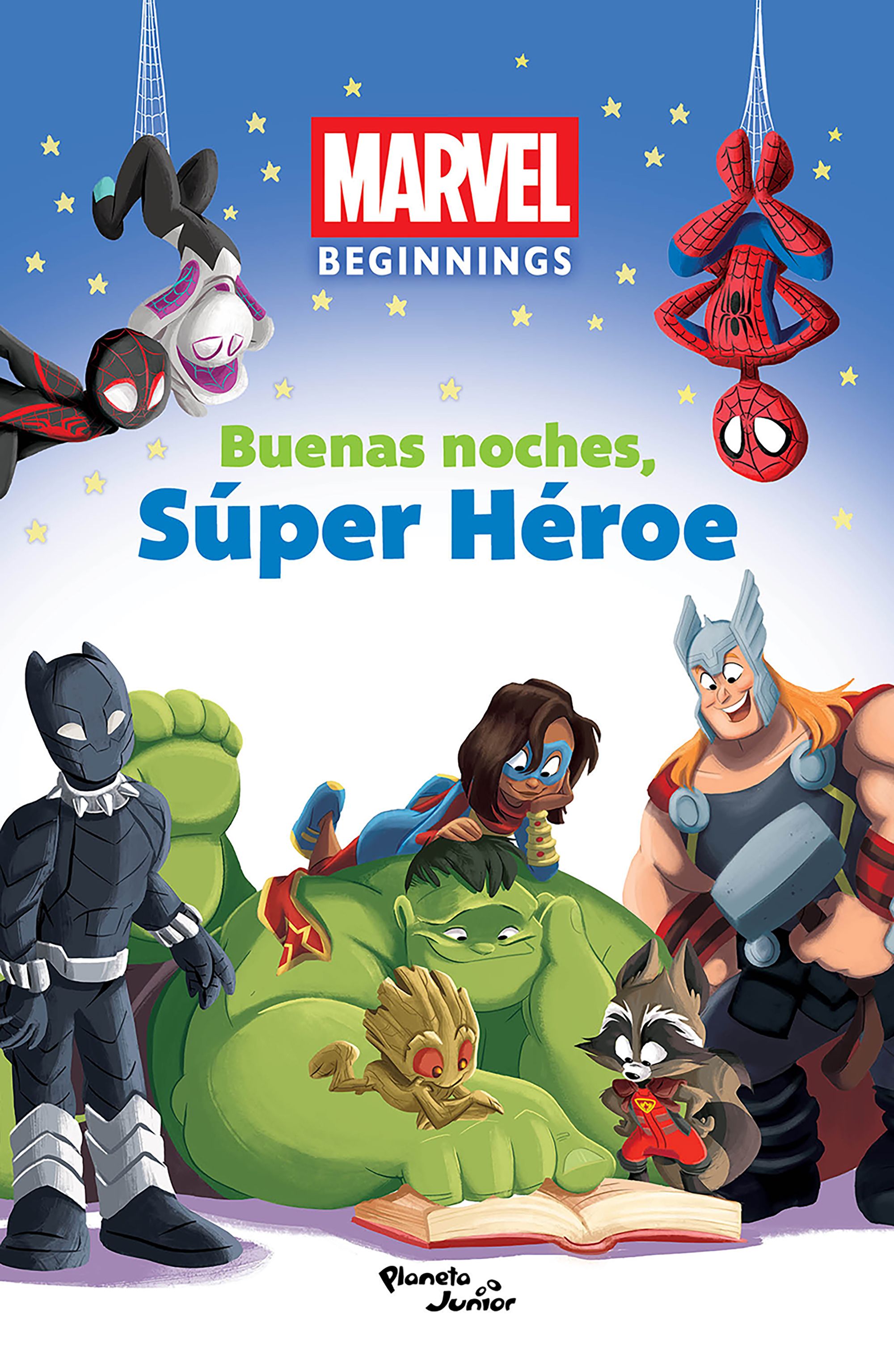 Portada Marvel Beginnings. Buenas noches, Súper Héroe