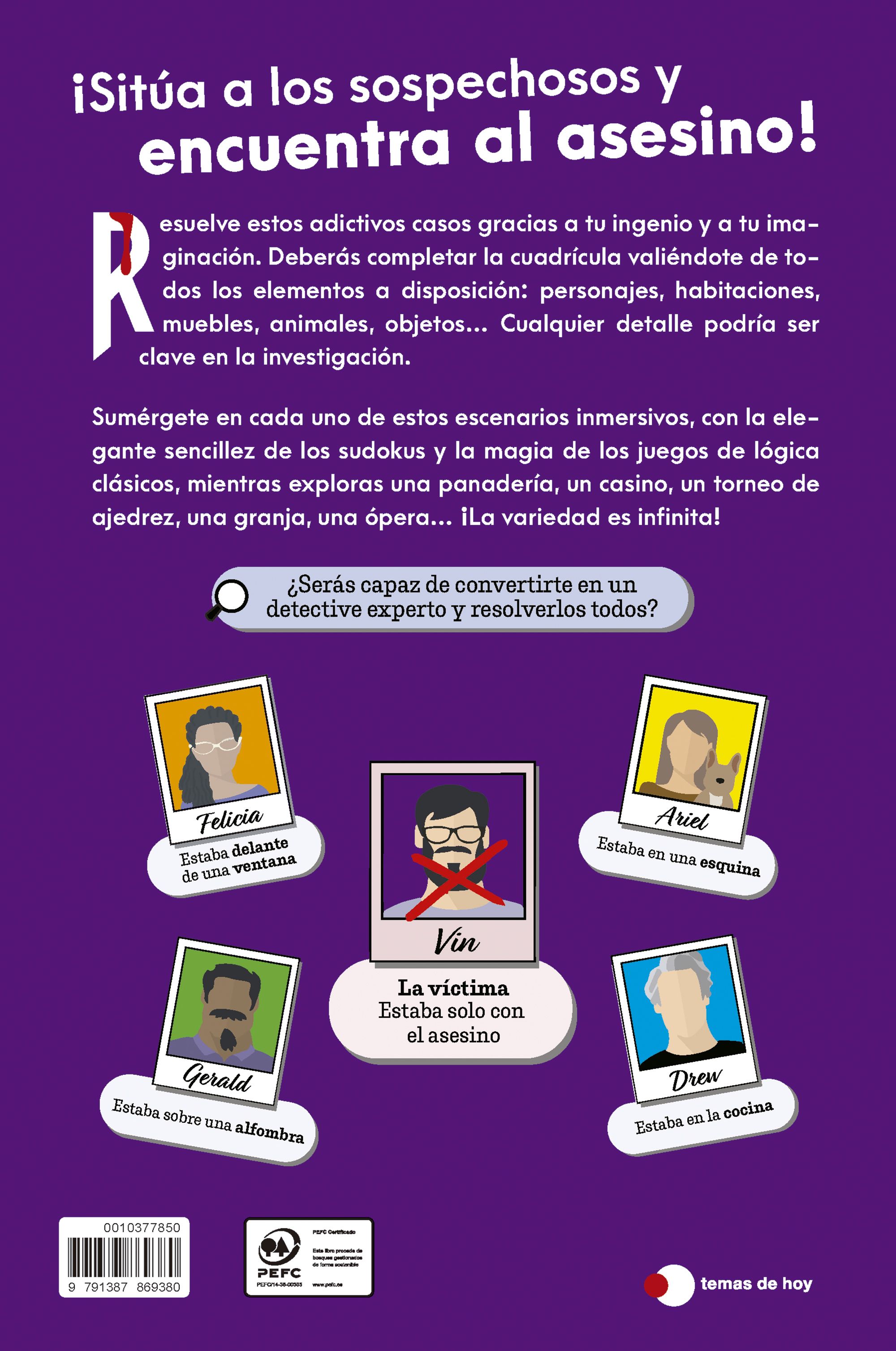 Miniatura contraportada Murdoku: 80 acertijos de lógica y asesinatos