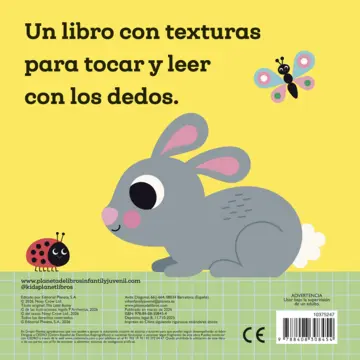 Contraportada ¡Hola, conejito! Libro con texturas