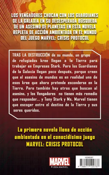 Contraportada Protocolo de Crisis nº 01 Objetivo Kree (novela)