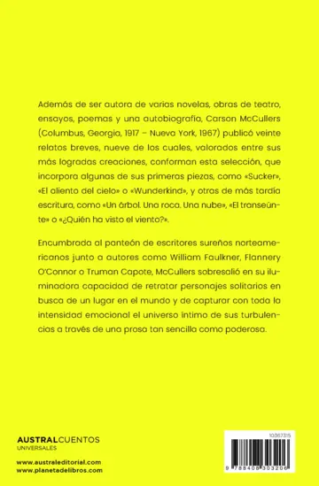 Contraportada Cuentos de Carson McCullers