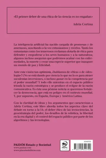 Contraportada ¿Ética o ideología de la inteligencia artificial?