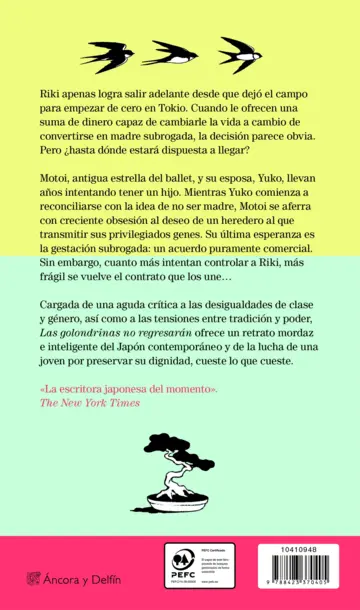 Contraportada Las golondrinas no regresarán