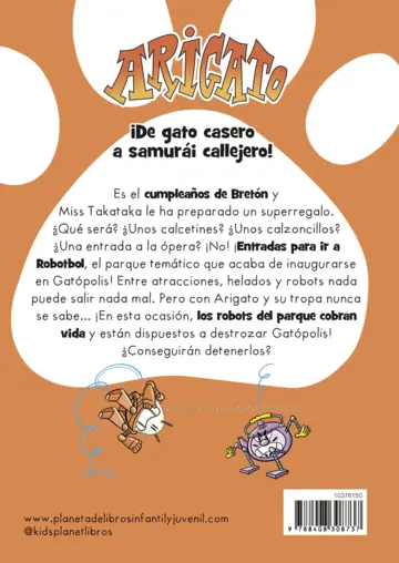 Contraportada Arigato 6. El ataque de los robots