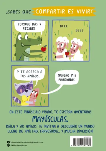 Contraportada Drila Cocodrila 6. ¡Compartir es vivir!