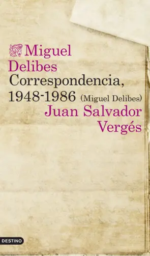 Portada Correspondencia, 1948-1986 (Miguel Delibes)