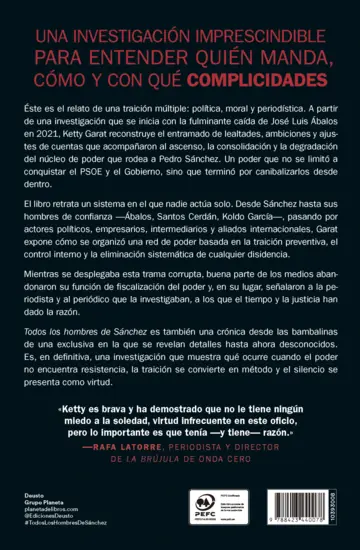 Contraportada Todos los hombres de Sánchez