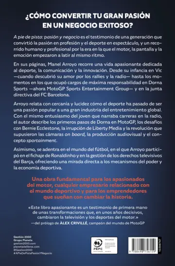Contraportada A pie de pista: pasión y negocio
