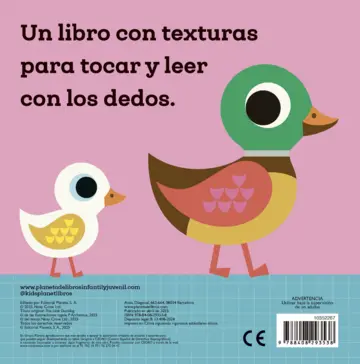 Contraportada ¡Hola, patito! Libro con texturas