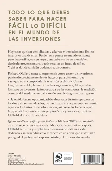 Contraportada Que sea sencillo no significa que sea fácil