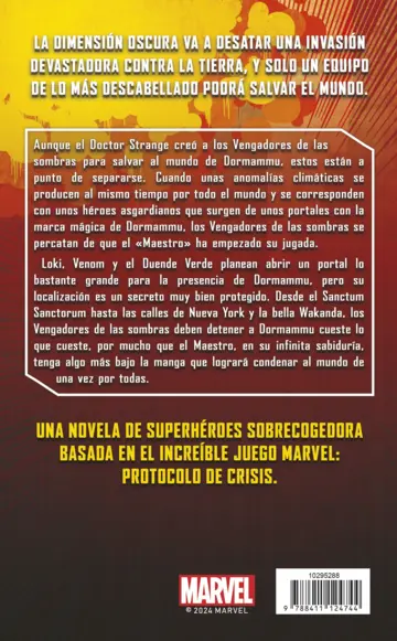 Contraportada Protocolo de Crisis nº 02 Vengadores de las sombras