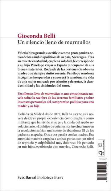 Contraportada Un silencio lleno de murmullos