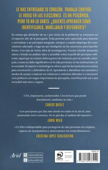 Contraportada El psicópata integrado en la familia, la empresa y la política