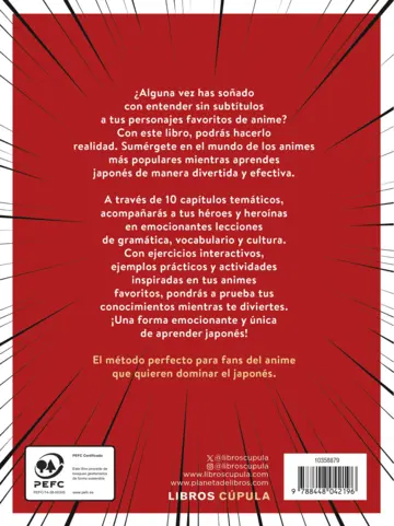 Contraportada Aprende japonés con tus animes favoritos