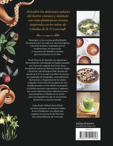 Contraportada Recetas del mundo de H.P. Lovecraft