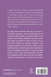 Miniatura contraportada El crítico como artista / La decadencia de la mentira