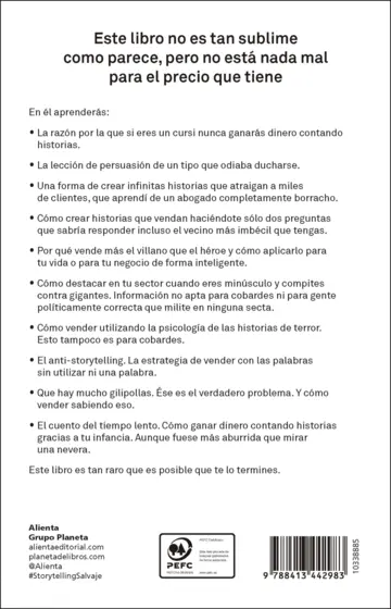 Contraportada Storytelling salvaje (Edición mexicana)