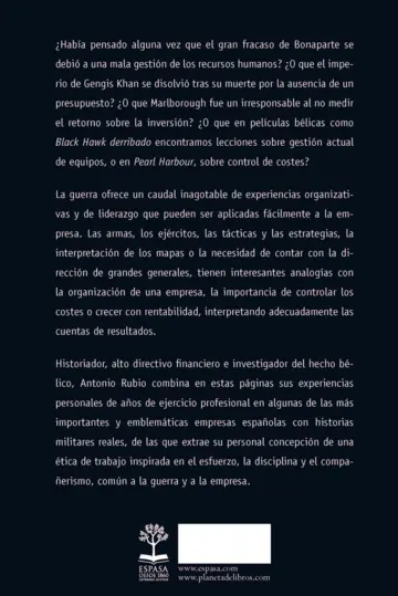 Contraportada Así en la empresa como en la guerra