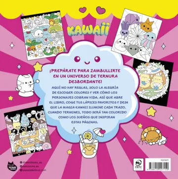 Contraportada El superlibro para colorear kawaii