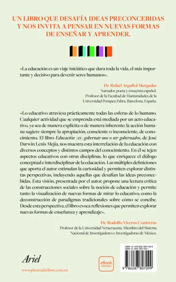 Contraportada Educación (es) Gobernarnos o ser gobernados