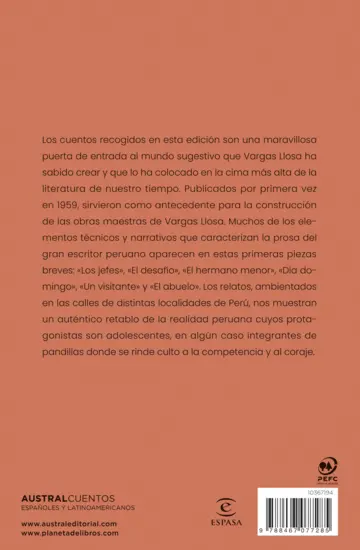 Contraportada Cuentos de Mario Vargas Llosa