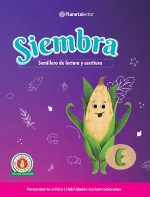 Portada Siembra. Libro del docente E. Semillero de lectura y escritura.