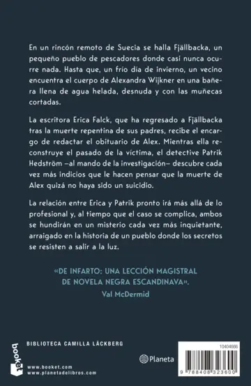 Contraportada La princesa de hielo (Los crímenes de Fjällbacka)