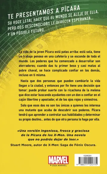 Contraportada Marvel Heroínas. Pícara intocable