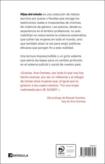 Contraportada Hijas del miedo