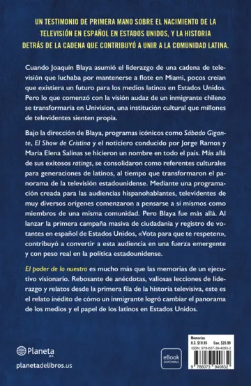 Contraportada El poder de lo nuestro (Spanish Edition)
