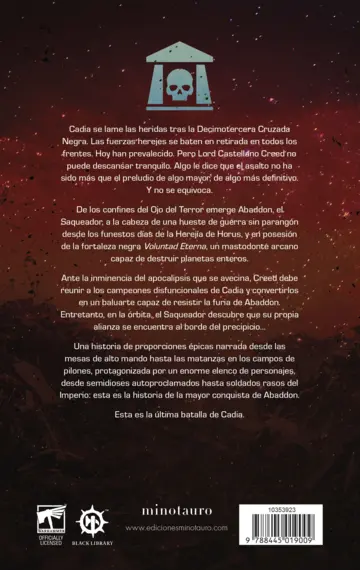 Contraportada Warhammer La caída de Cadia