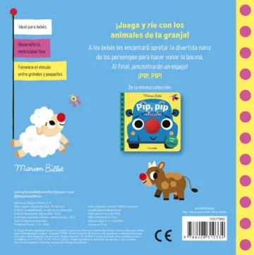 Contraportada Pip, pip. La granja. Libro con bocina