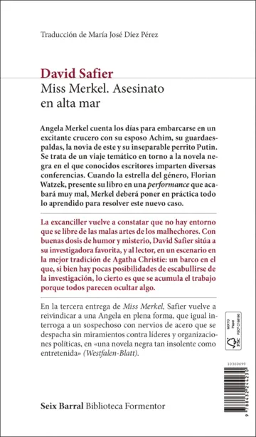 Contraportada Miss Merkel. Asesinato en alta mar