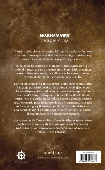 Contraportada Las aventuras de Gotrek y Félix Omnibus nº 06/06