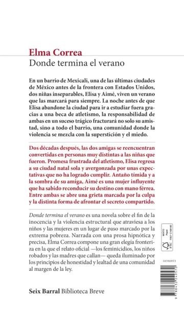 Contraportada Donde termina el verano