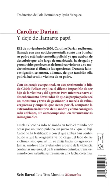 Contraportada Y dejé de llamarte papá