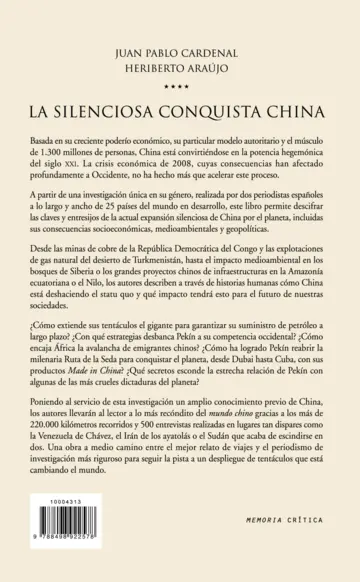 Contraportada La silenciosa conquista china