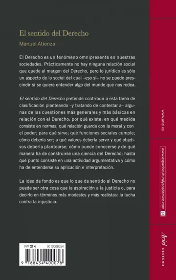 Contraportada El sentido del Derecho