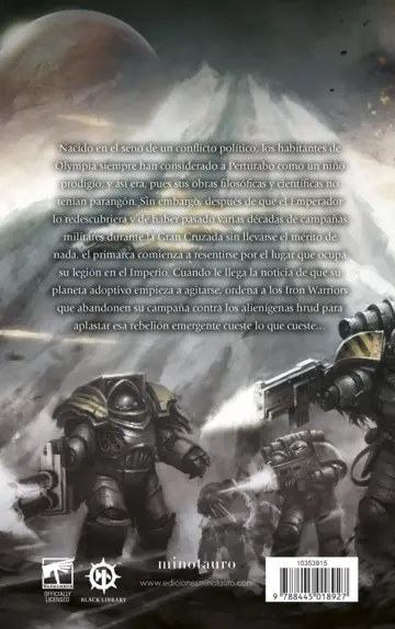 Contraportada Primarchs nº 04 Perturabo: El Martillo de Olympia