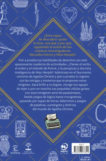 Contraportada Los casos de Agatha Christie: 100 acertijos y un misterio por resolver