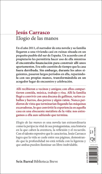 Contraportada Elogio de las manos
