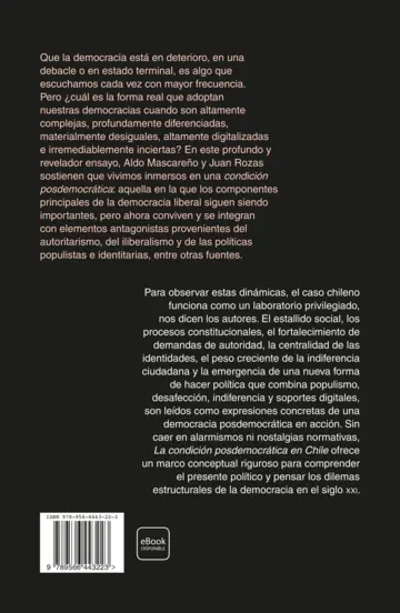 Contraportada La condición posdemocrática en Chile