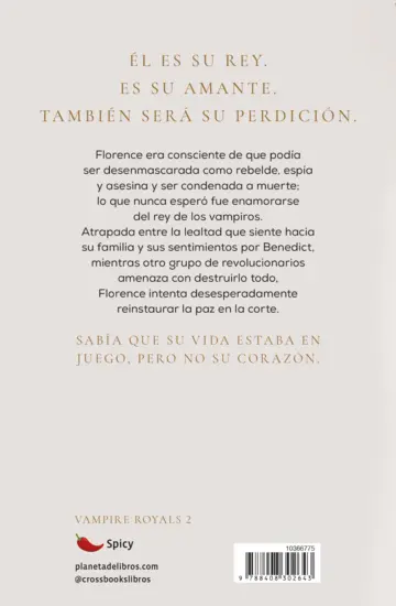 Contraportada Vampire royals 2. El poder de la reina