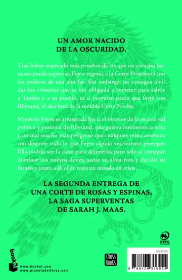 Contraportada TD Una corte de niebla y furia