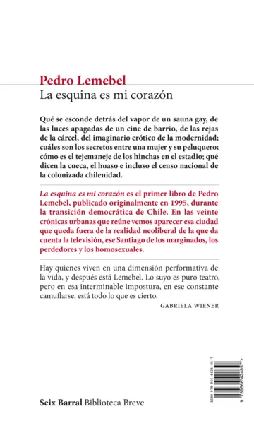 Contraportada La esquina es mi corazón
