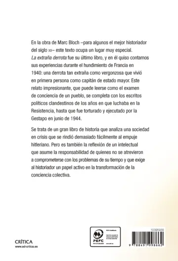 Contraportada La extraña derrota